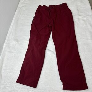 Gap Kids Pants Burgundy Size Small Gray Lining Interior Elastic Waist Pull On